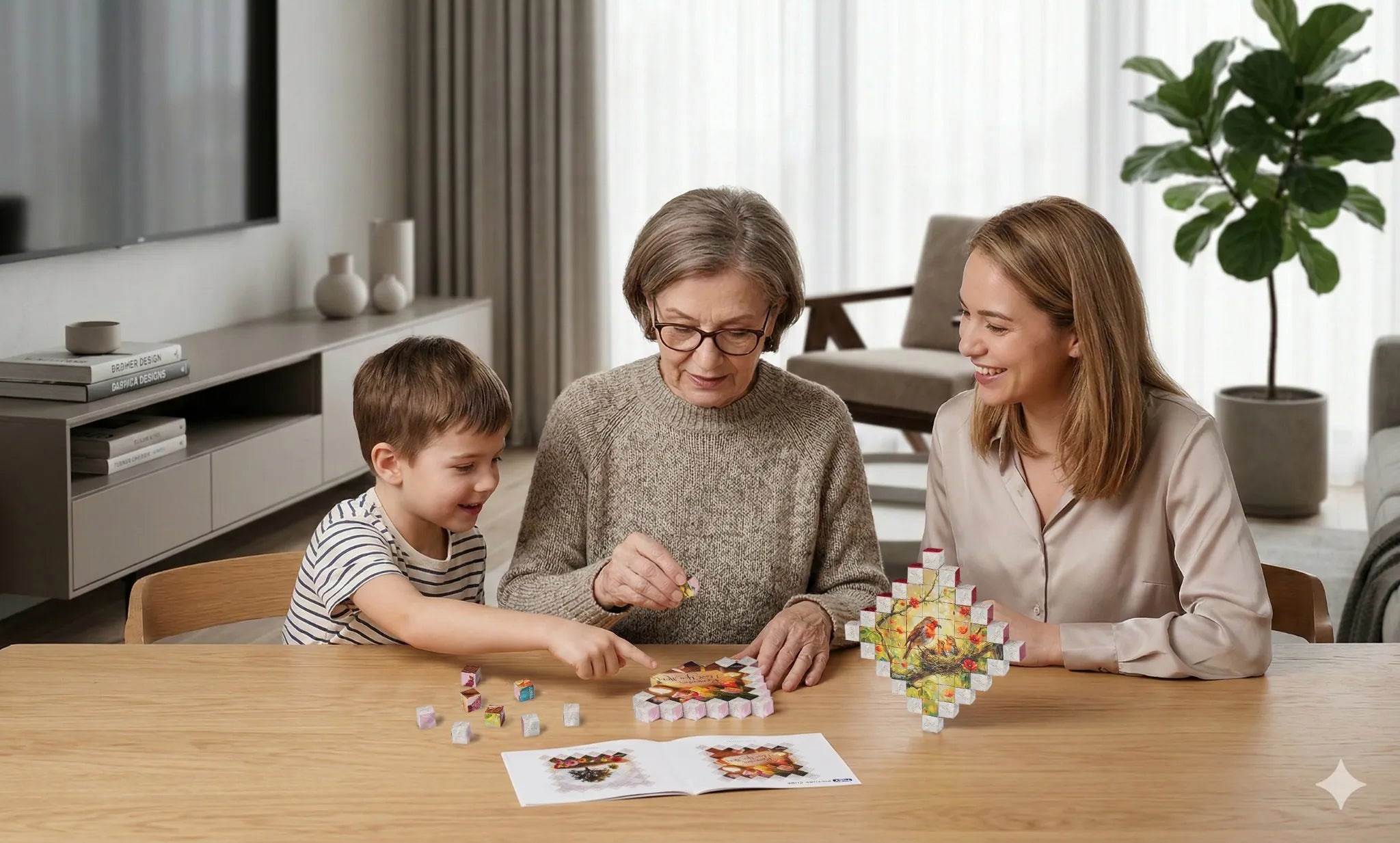 TOSY Picture Cube I Love You Mom gift – family bonding activity with mom and kids building a magnetic puzzle together at home
