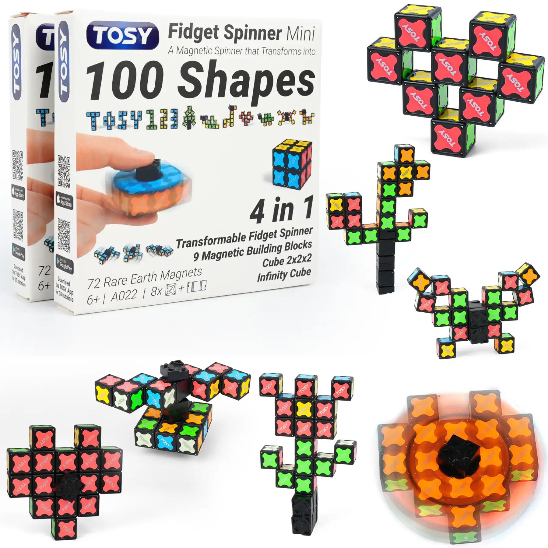 TOSY Fidget Spinner Mini - 2 Pack