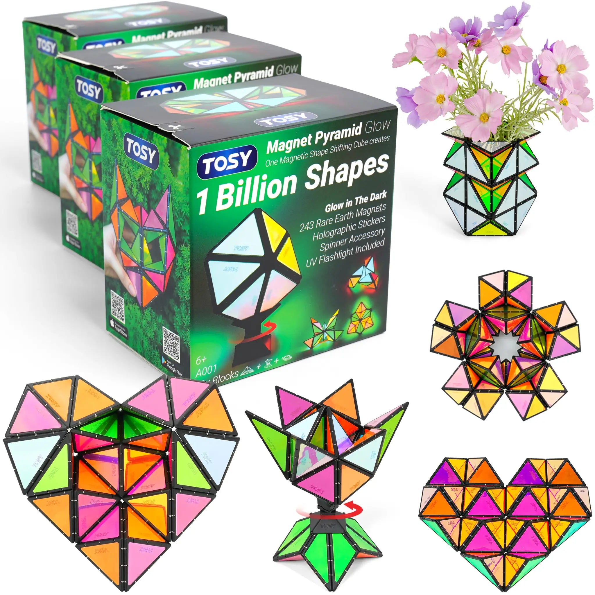 TOSY Magnet Pyramid Glow - 3 Pack