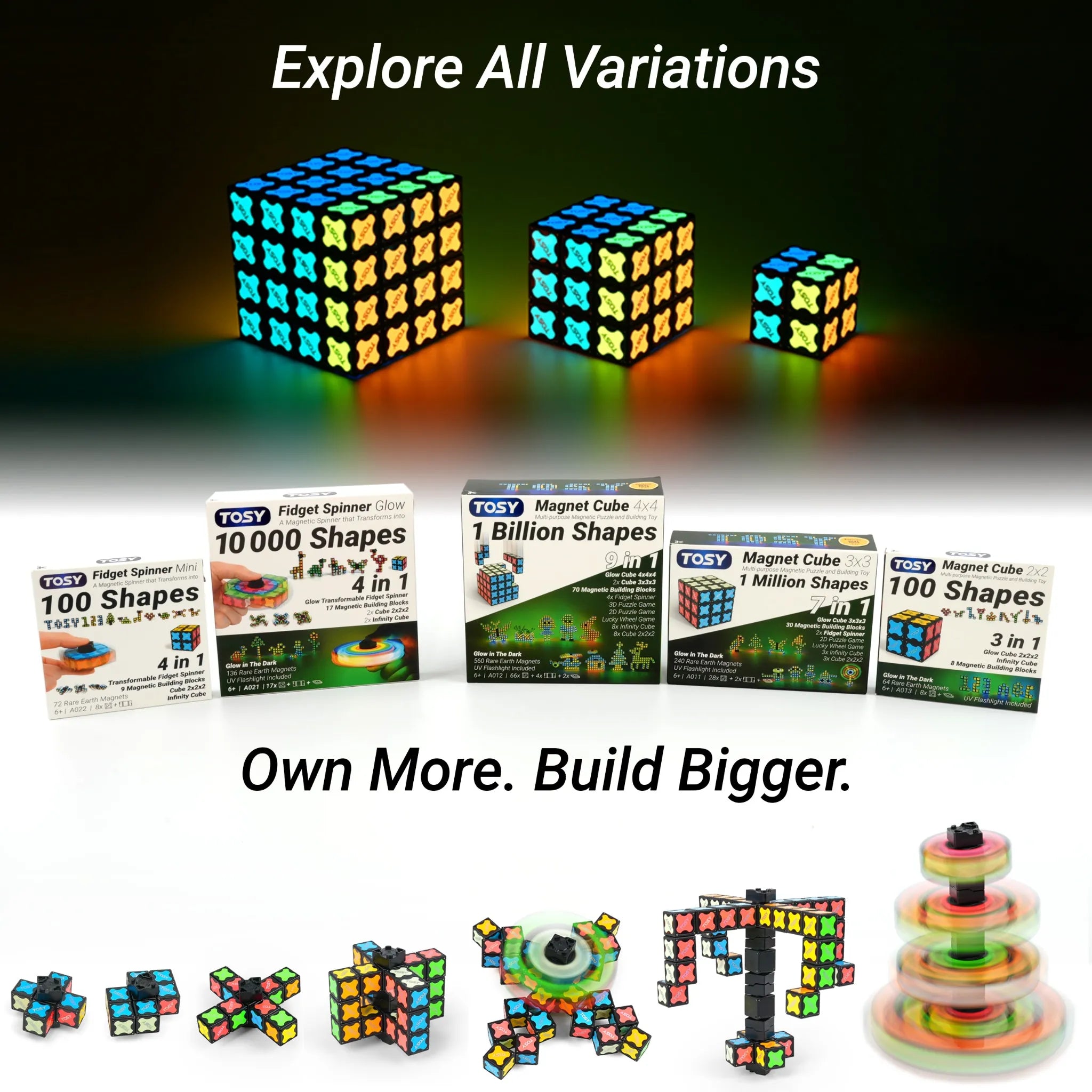 TOSY Fidget Spinner Glow - 2 Pack