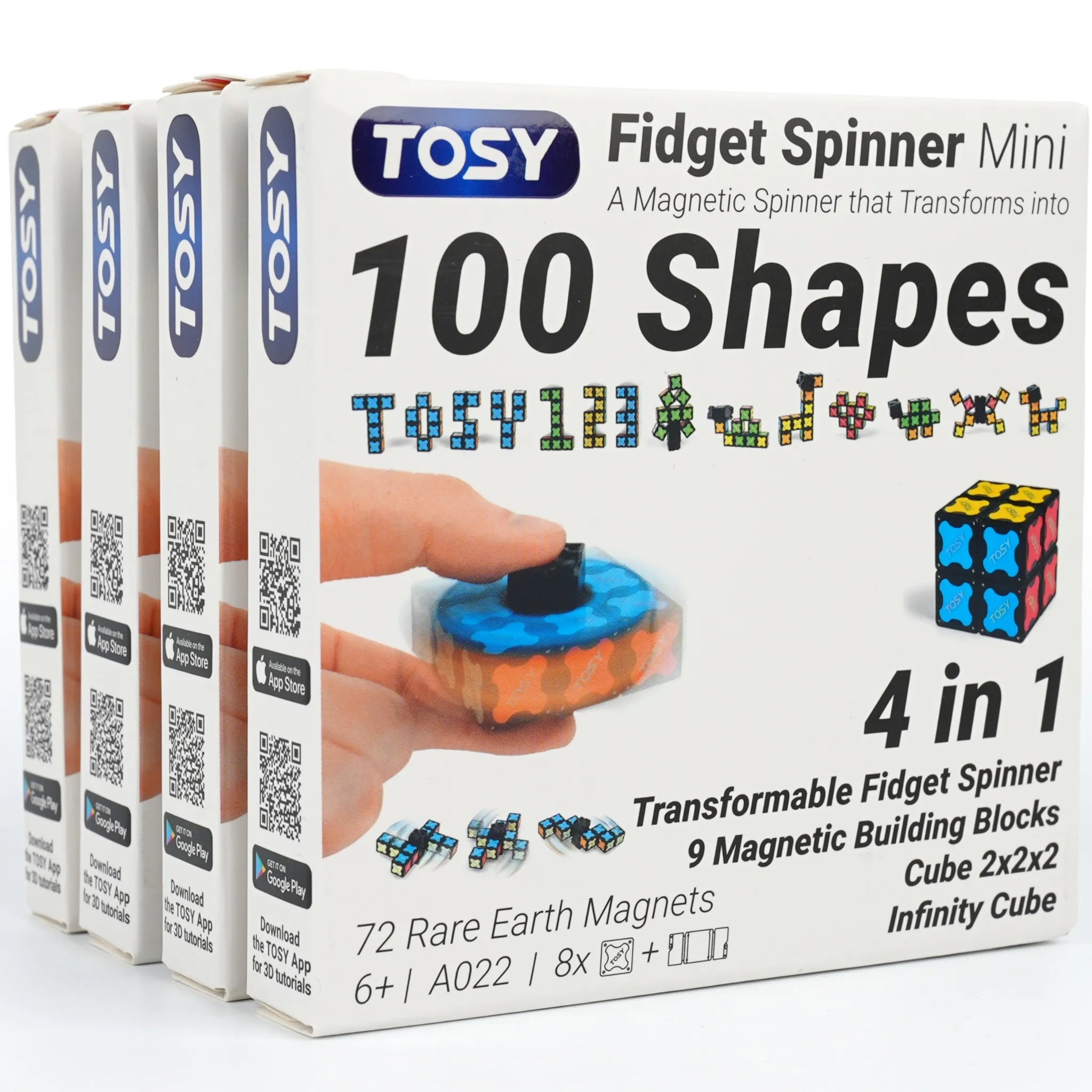 TOSY Fidget Spinner Mini - 4 Pack