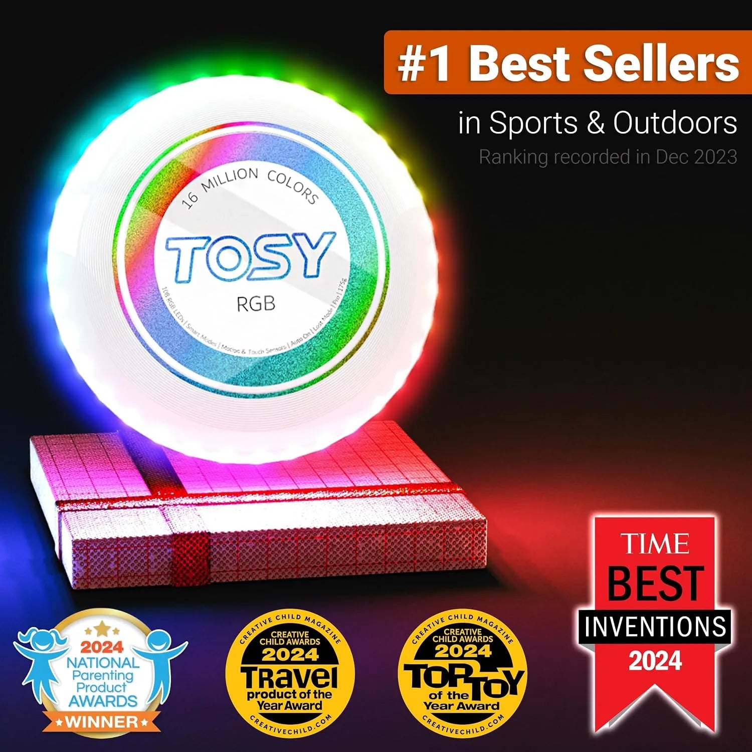 TOSY Flying Disc RGB - 2 Pack (Black & White)