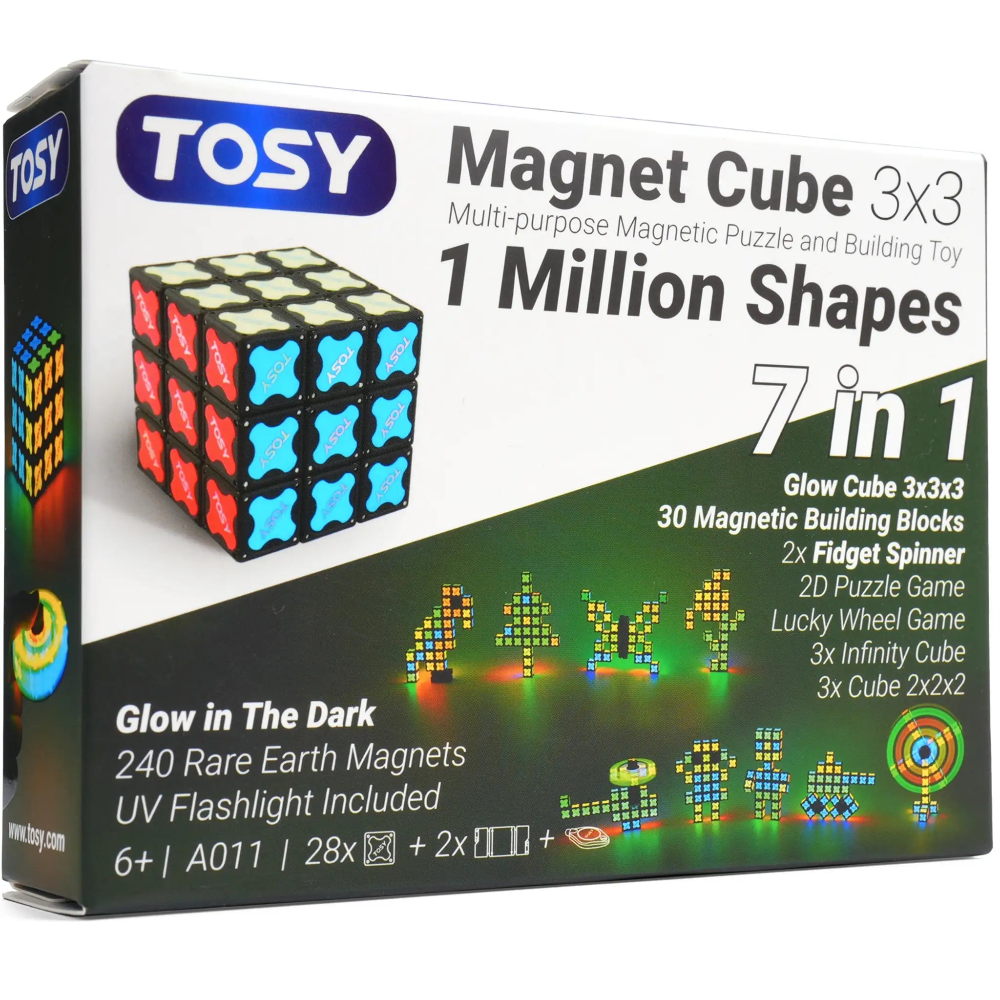TOSY Magnet Cube 3x3 packaging with colorful magnetic puzzle cube toy