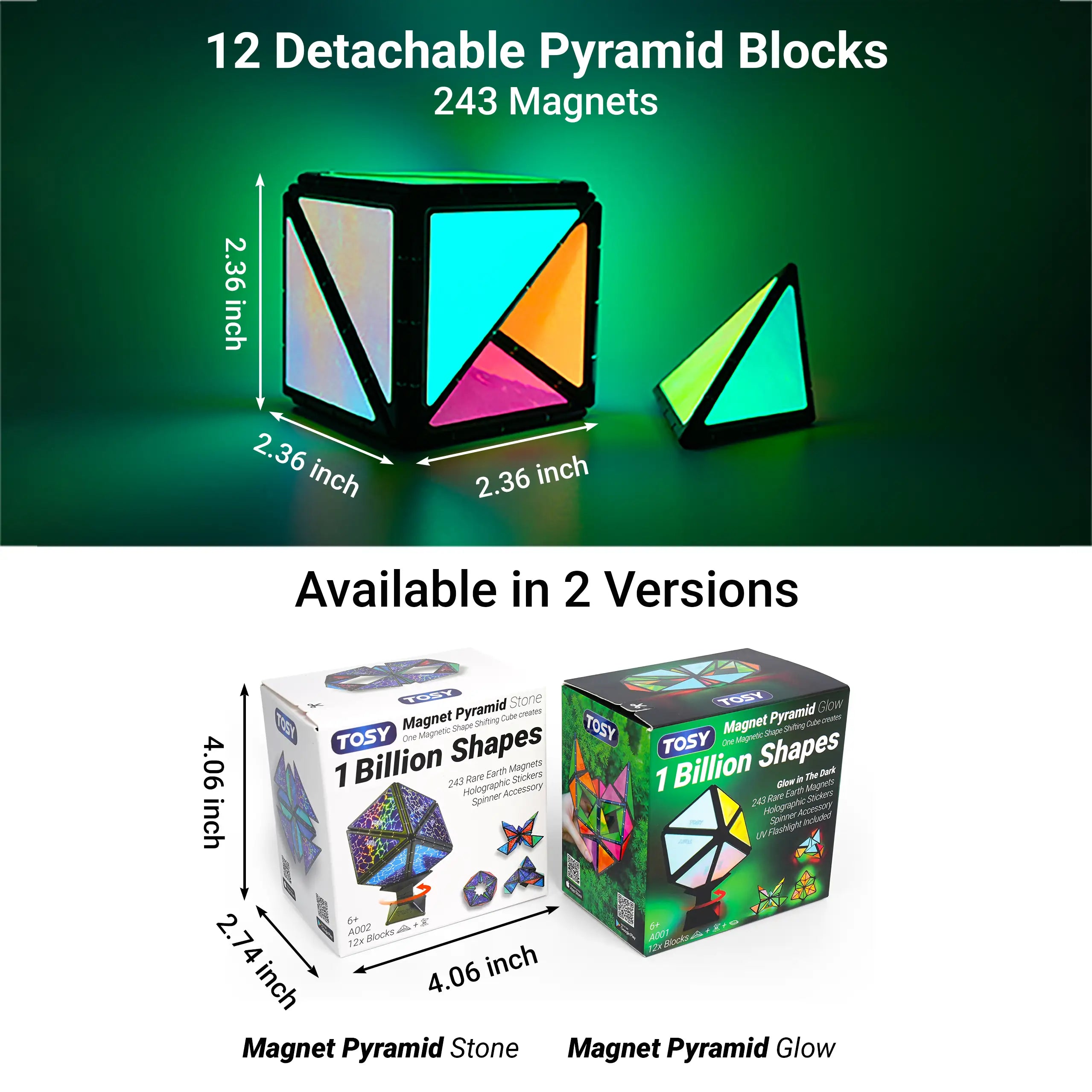 TOSY Magnet Pyramid Glow - 2 Pack