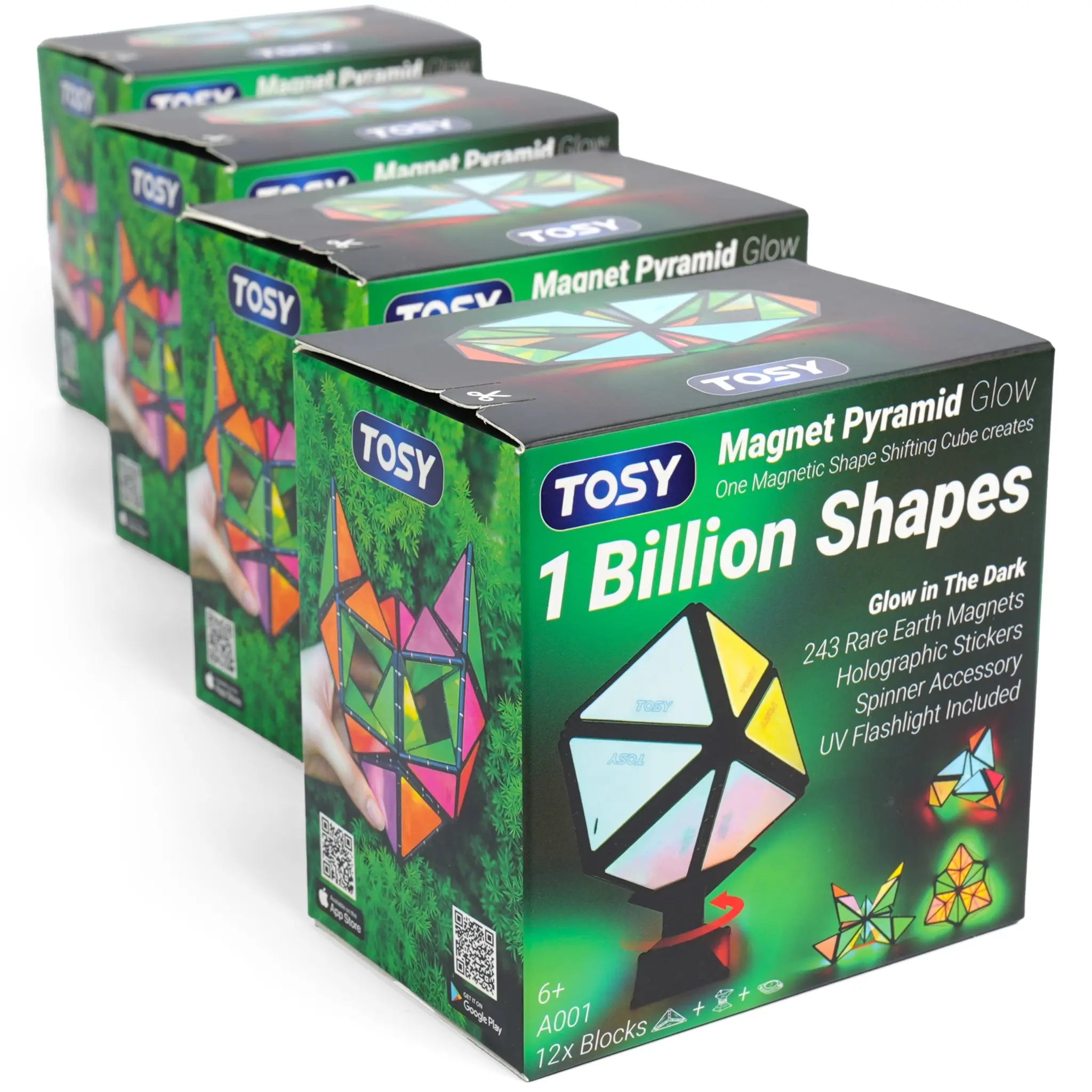TOSY Magnet Pyramid Glow - 4 Pack