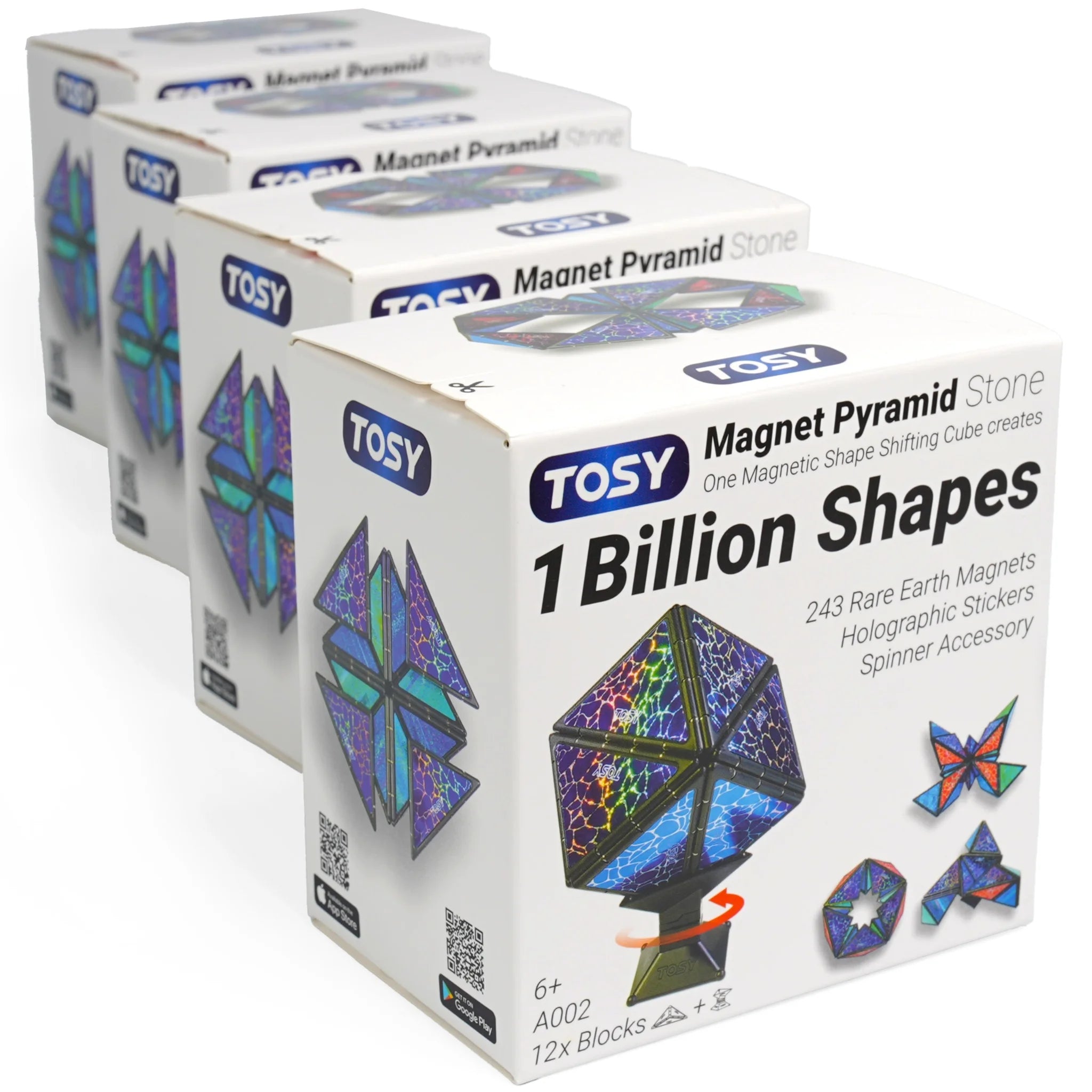 TOSY Magnet Pyramid Stone - 4 Pack