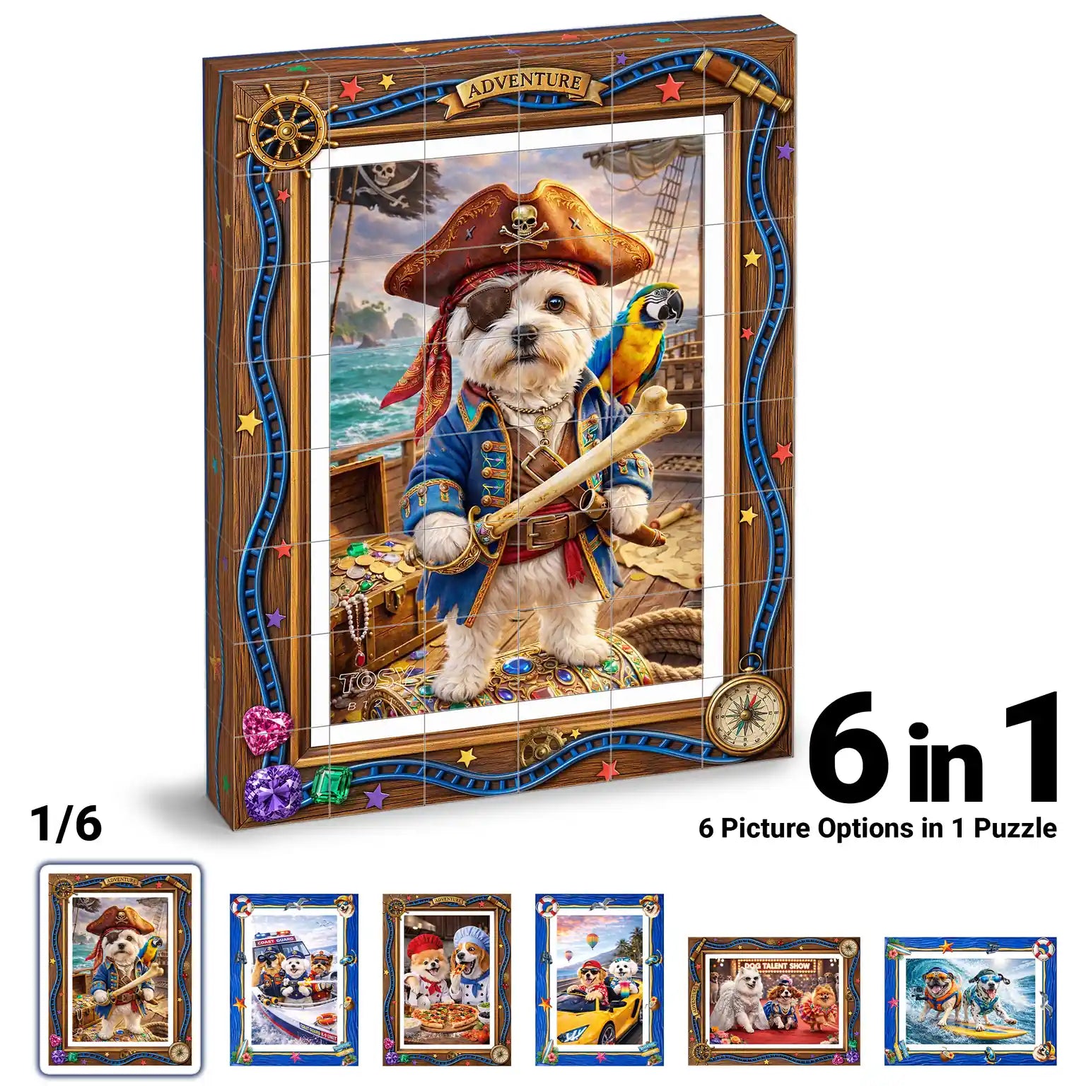 TOSY Picture Cube Action Dogs