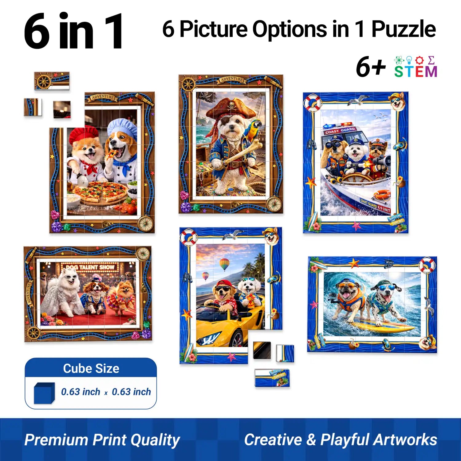 TOSY Picture Cube Action Dogs
