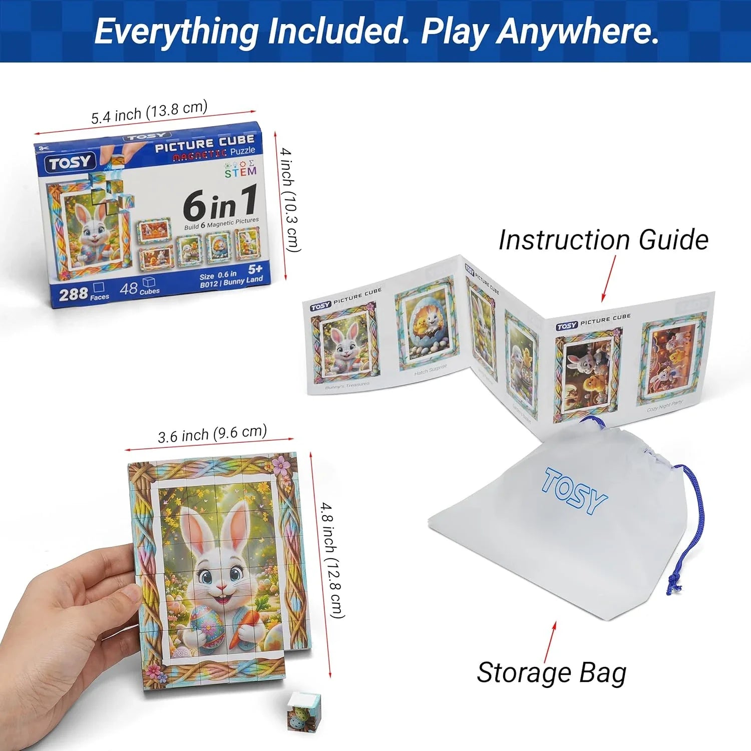 TOSY Picture Cube Cute Dino & Bunny Land – Mixed Set