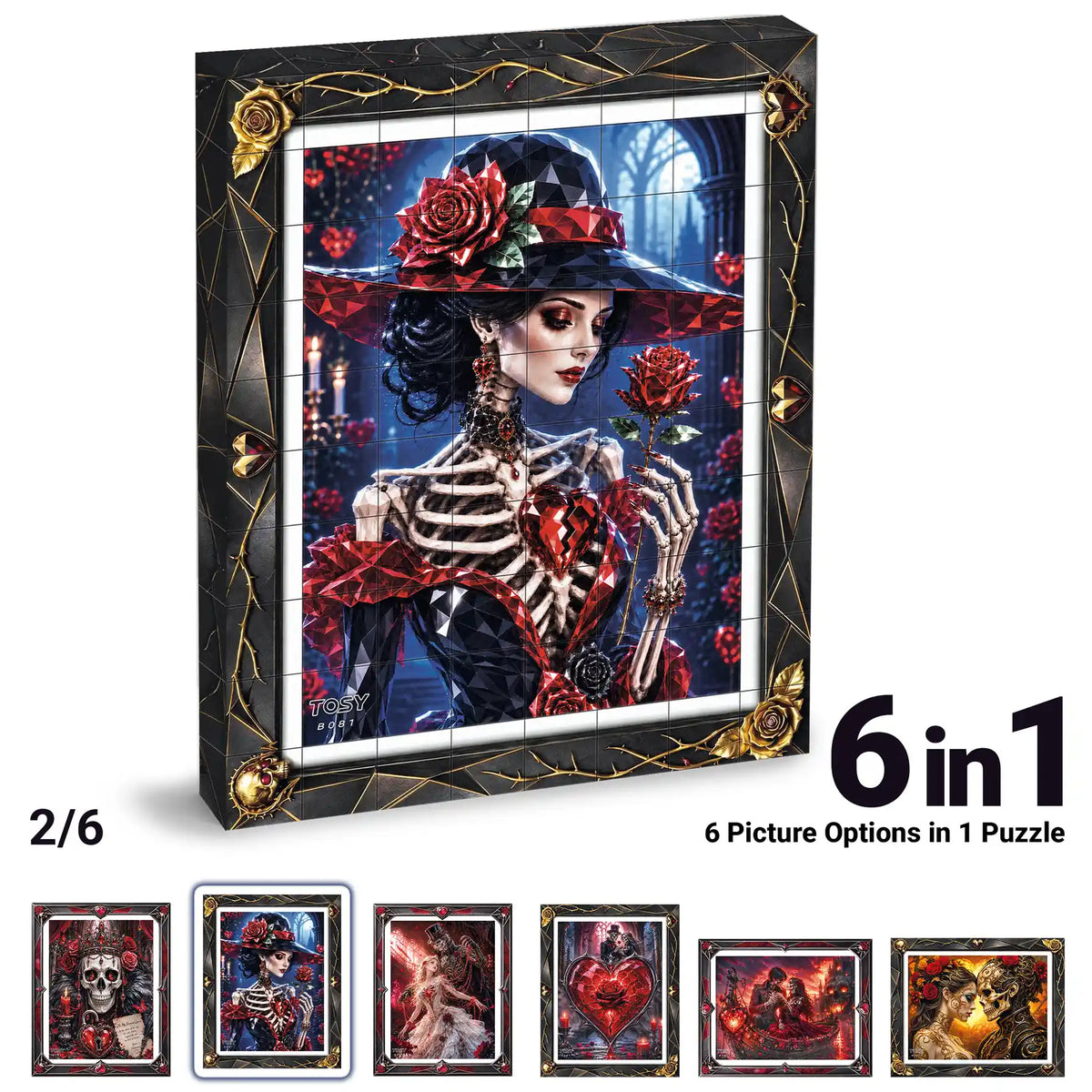 TOSY Picture Cube Halloween Gothic Hearts