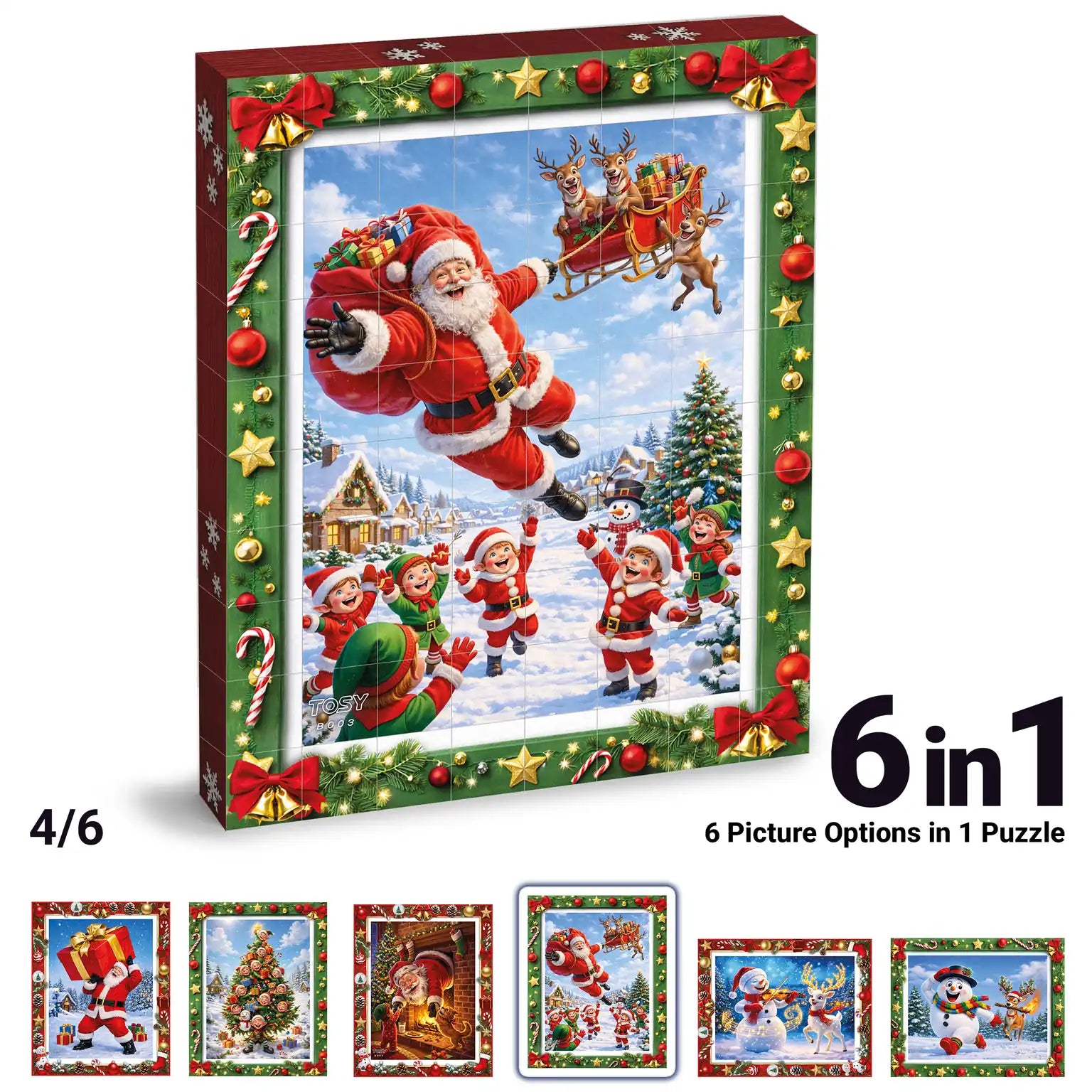 TOSY Picture Cube Playful Santa