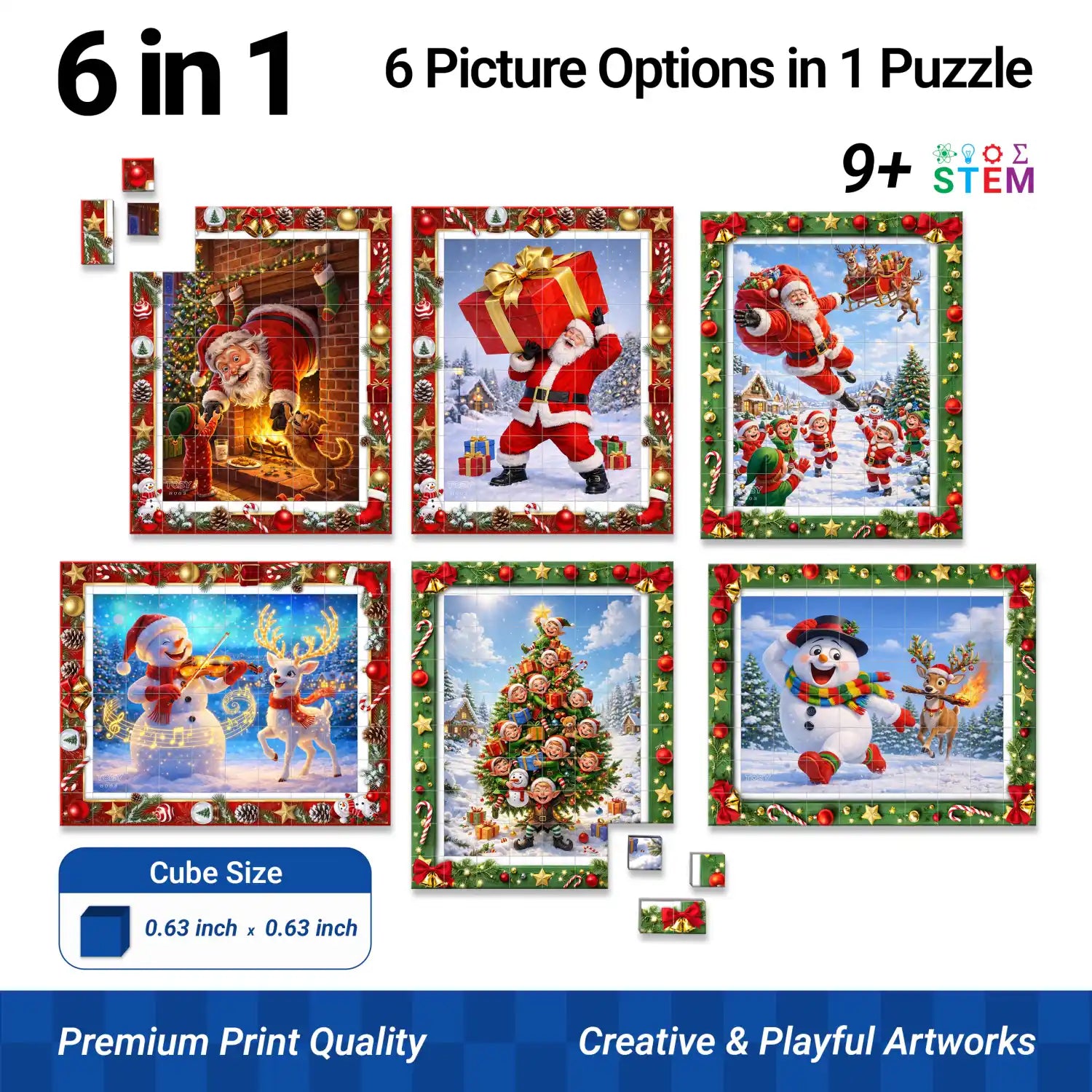 TOSY Picture Cube Playful Santa