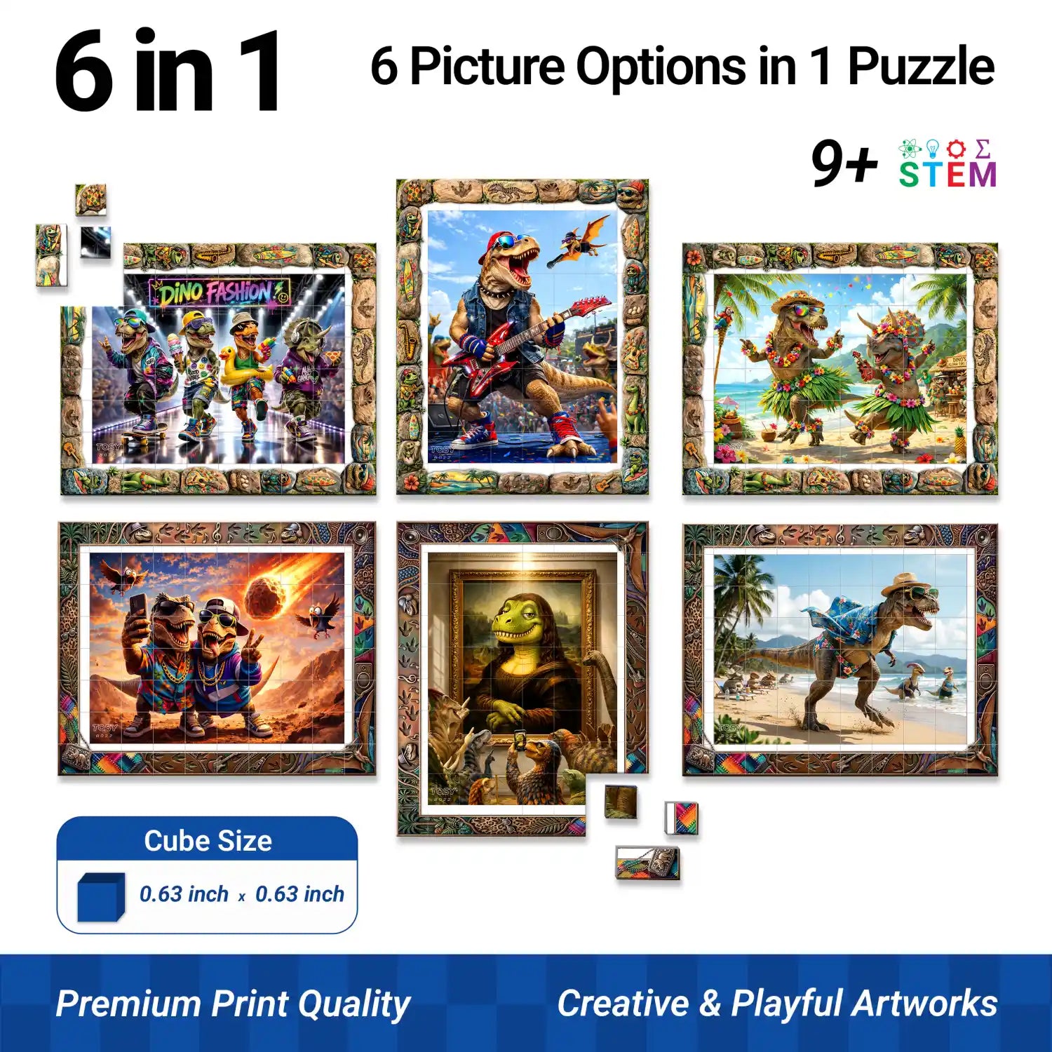 TOSY Picture Cube Wacky Dinos