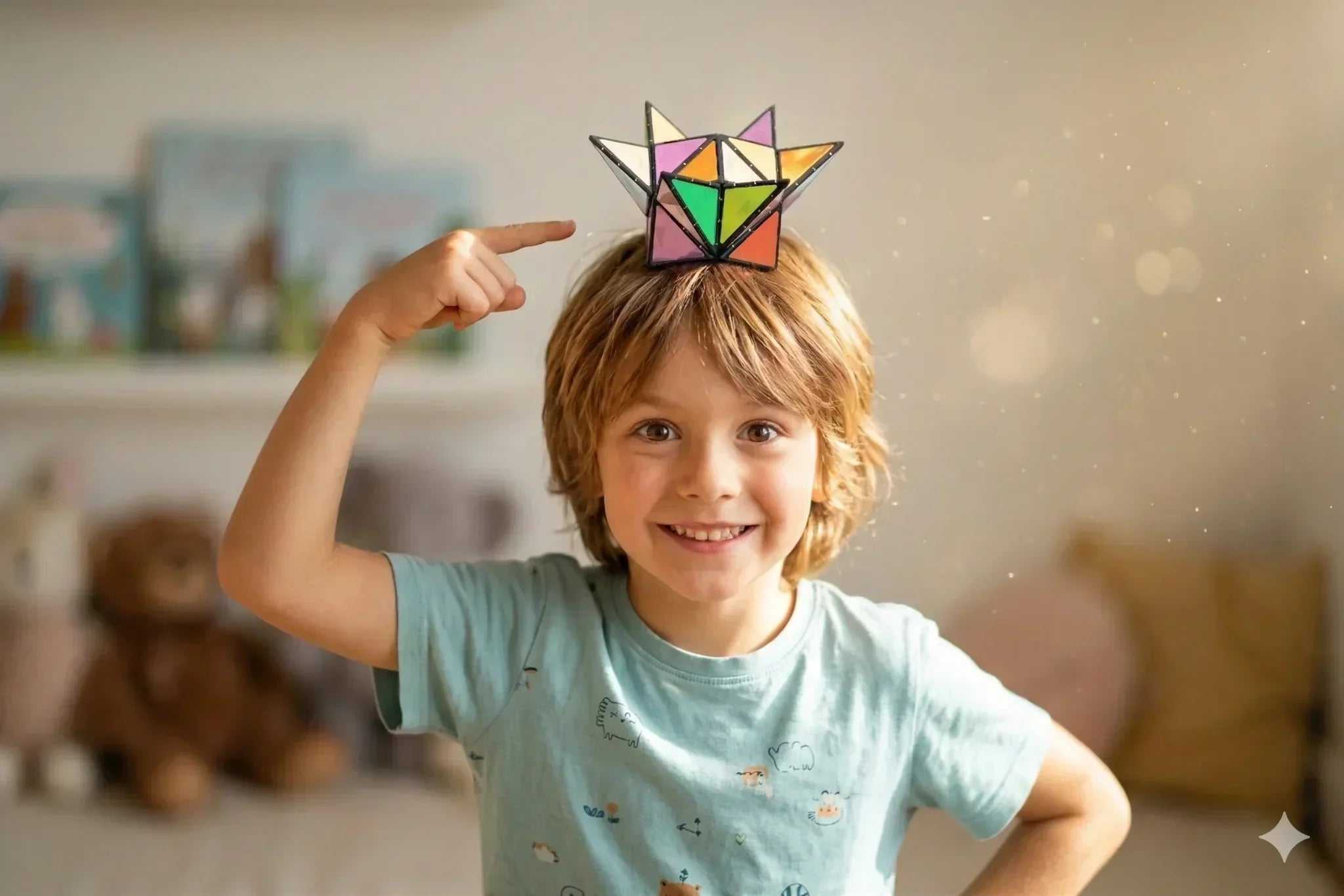 Creative mom gift basket ideas for 2026 with a child playing and building colorful magnetic cubes