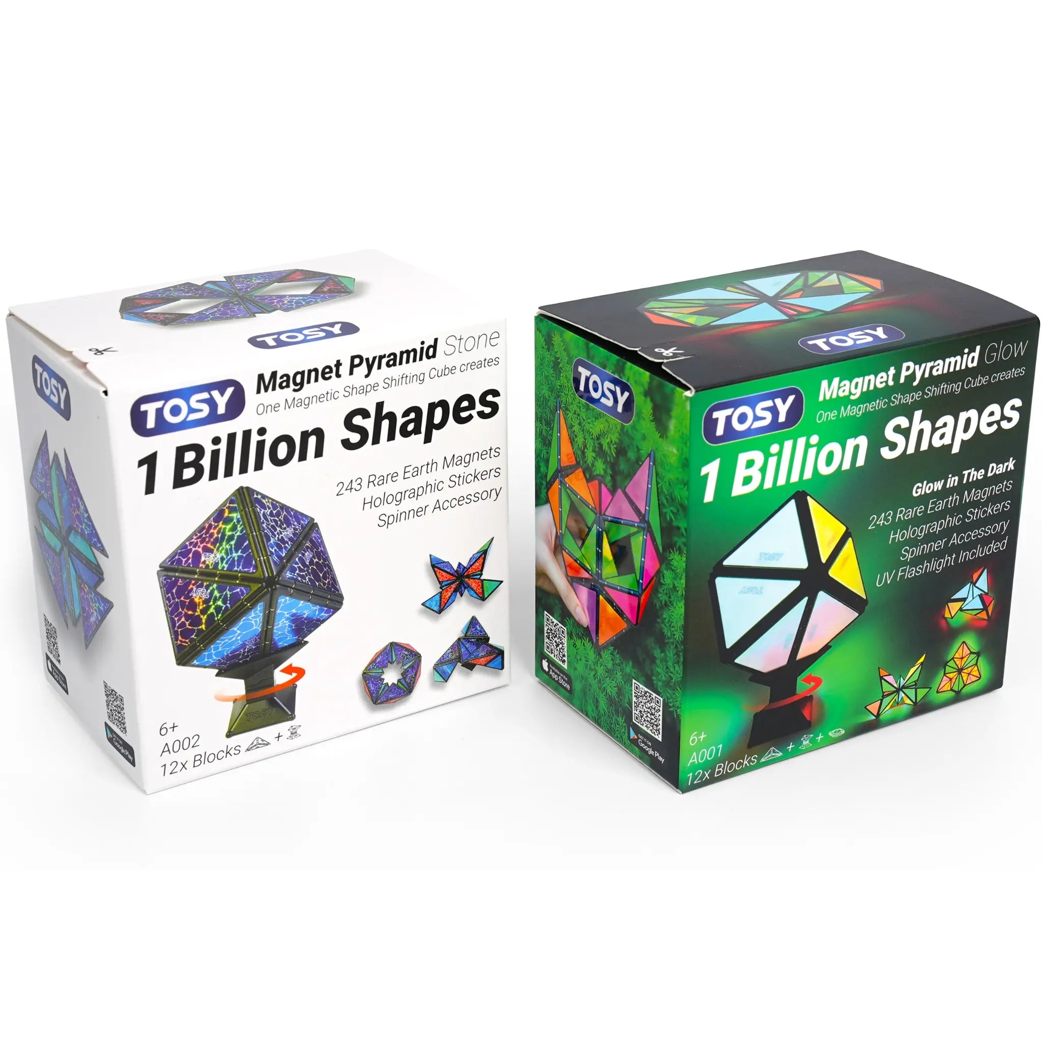 TOSY magnetic pyramid toy with ultra-strong magnets, transforming geometric shapes, and eye-catching visual effects.