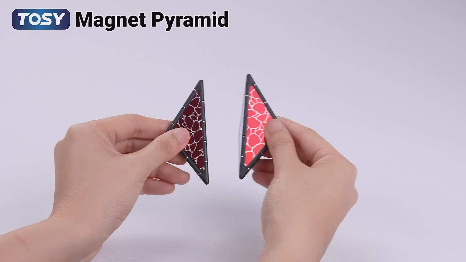Load video: Shape-shifting demo of TOSY Magnet Pyramid Glow 3D puzzle toy in action