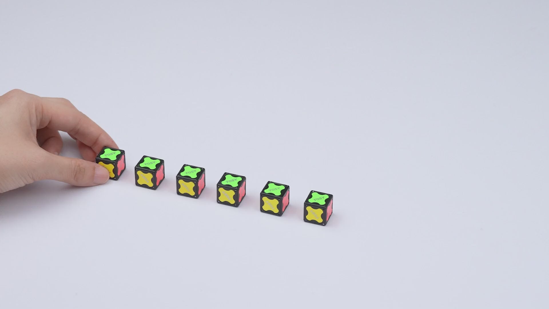 Load video: TOSY Magnet Cube gameplay video showing how to play, spin to fidget, and enjoy family play with magnetic blocks
