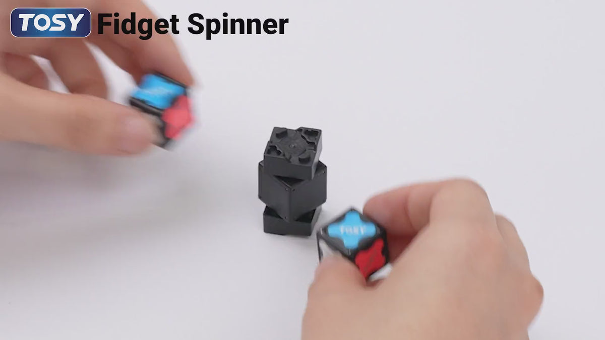 Load video: Demonstration of TOSY Fidget Spinner Glow transforming into 10,000 shapes with glowing features in the dark