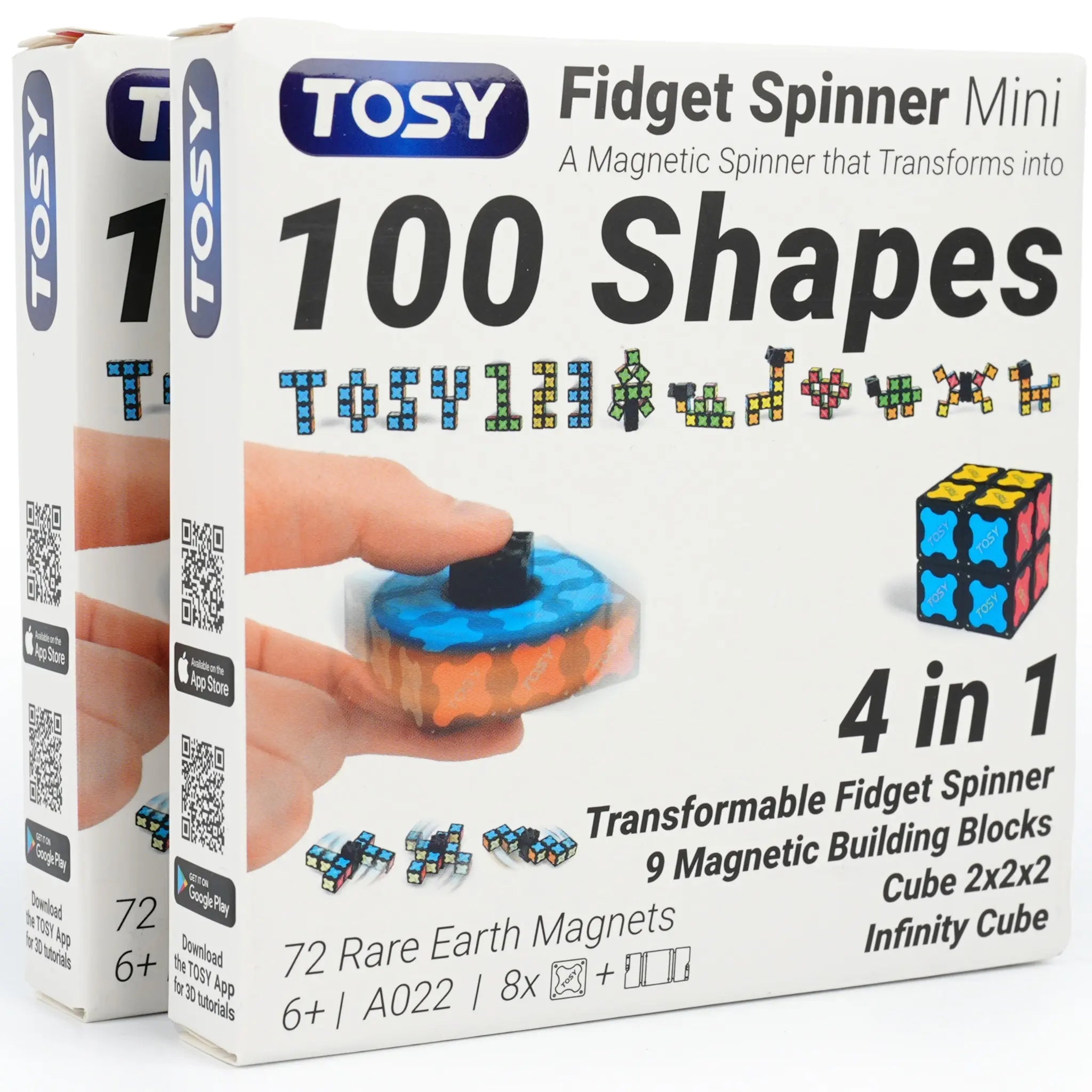 TOSY® Fidget Spinner Mini 2 Pack – 3-in-1 STEM Sensory Toy