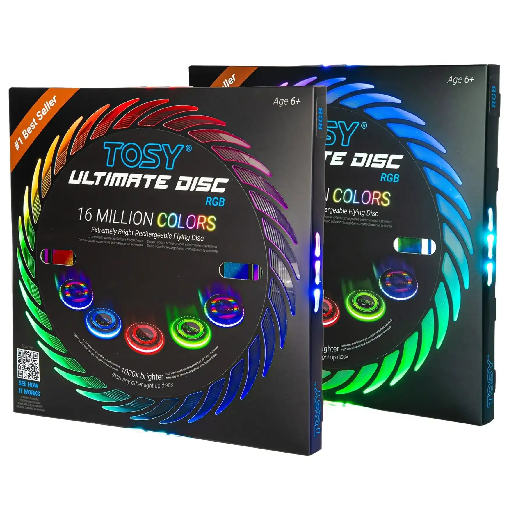TOSY Flying Disc RGB - 2 Pack (White Disc Set)