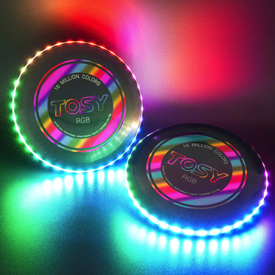 TOSY Flying Disc RGB Black 2 pack with colorful LED lights