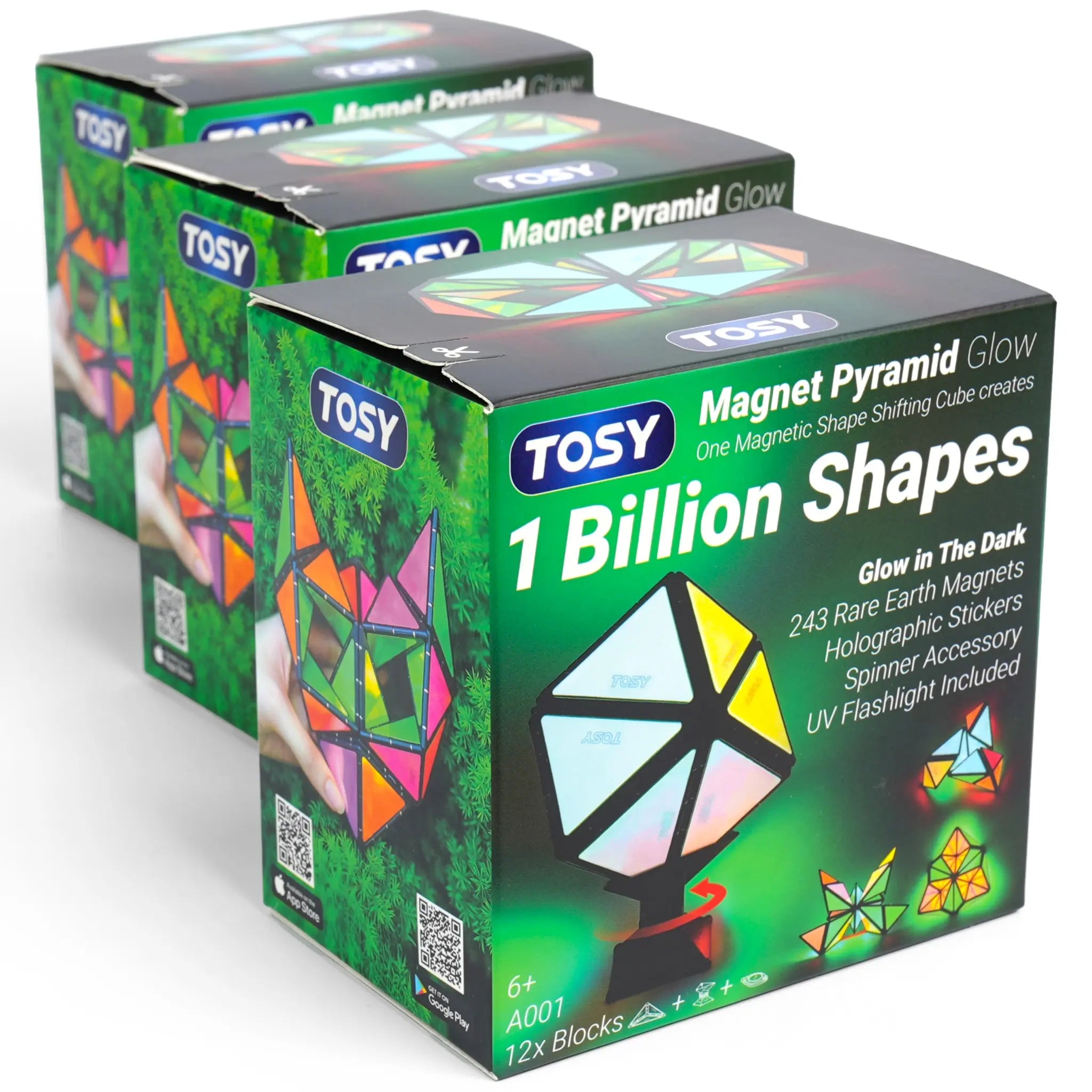 TOSY Magnet Pyramid Glow - 3 Pack