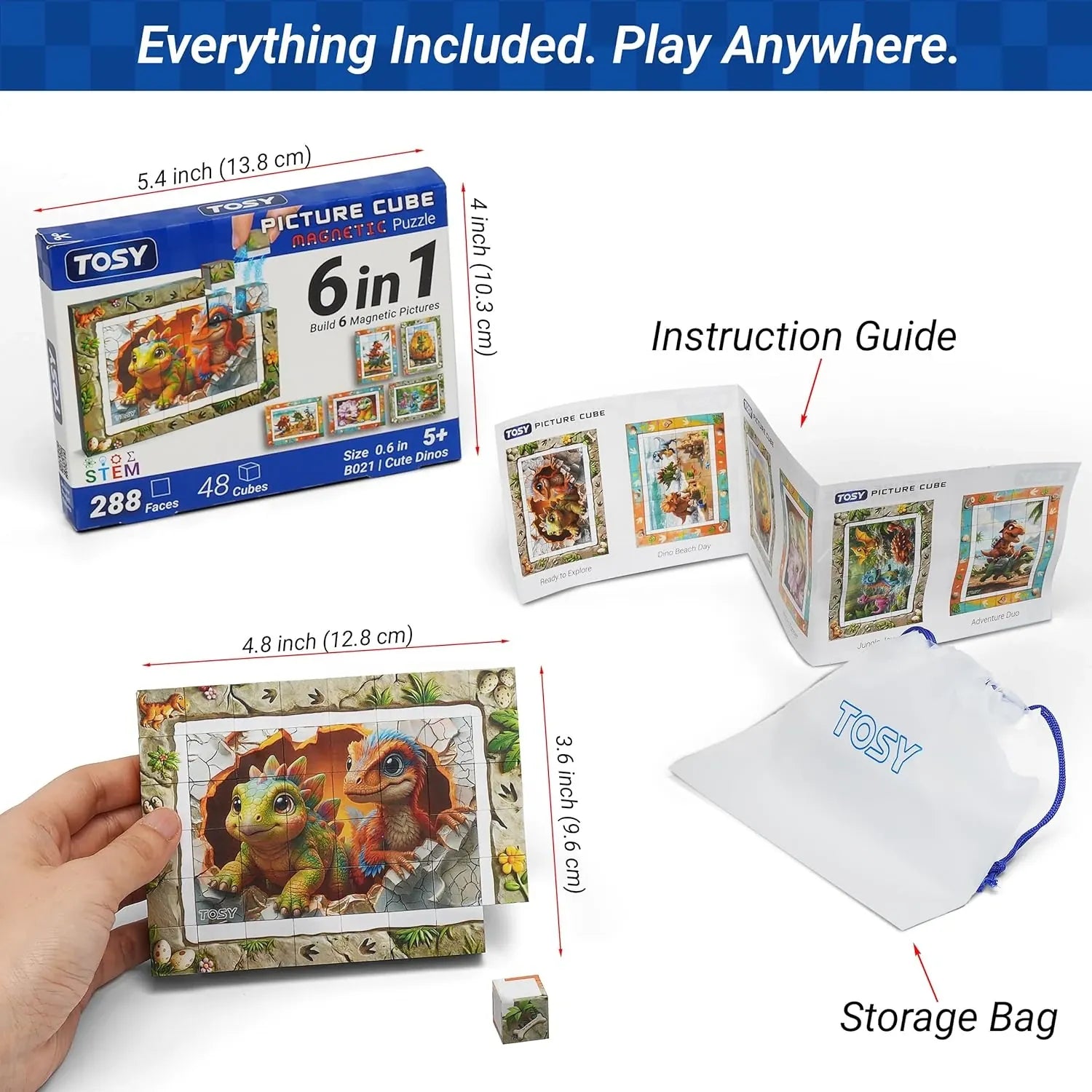 TOSY Picture Cube Cute Dino & Bunny Land – Mixed Set