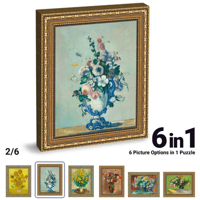 Second artwork option in the TOSY Picture Cube Flora magnetic puzzle featuring a floral vase painting