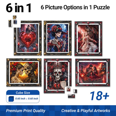 TOSY Picture Cube Halloween Gothic Hearts