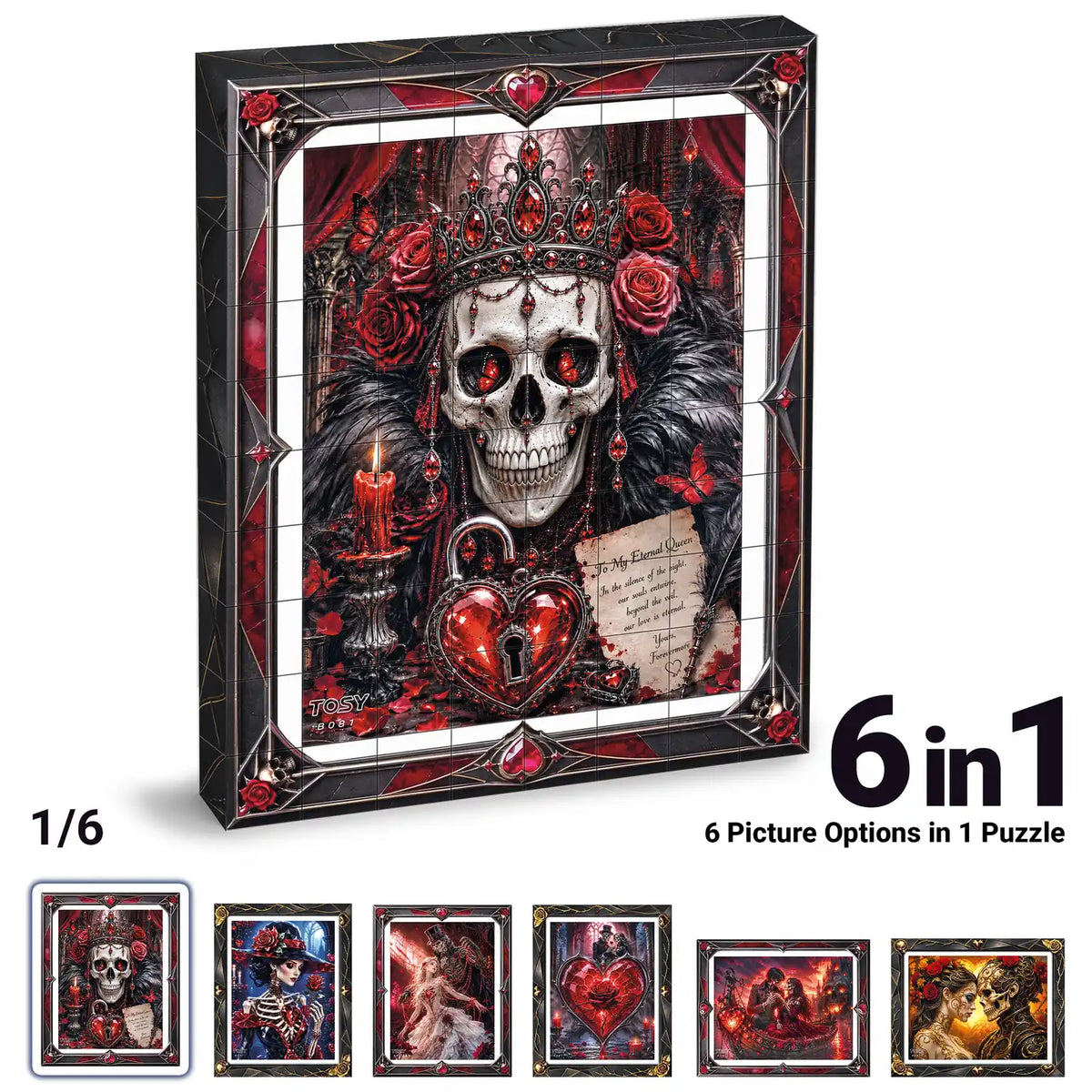 TOSY Picture Cube Halloween Gothic Hearts