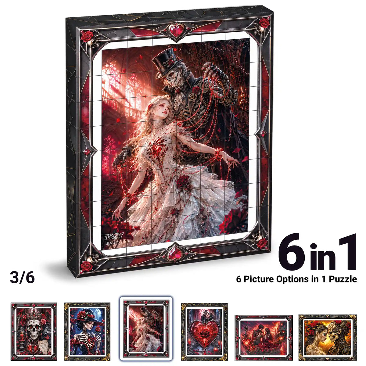 TOSY Picture Cube Halloween Gothic Hearts