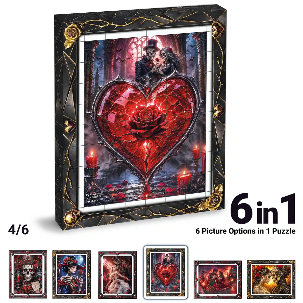 TOSY Picture Cube Halloween Gothic Hearts