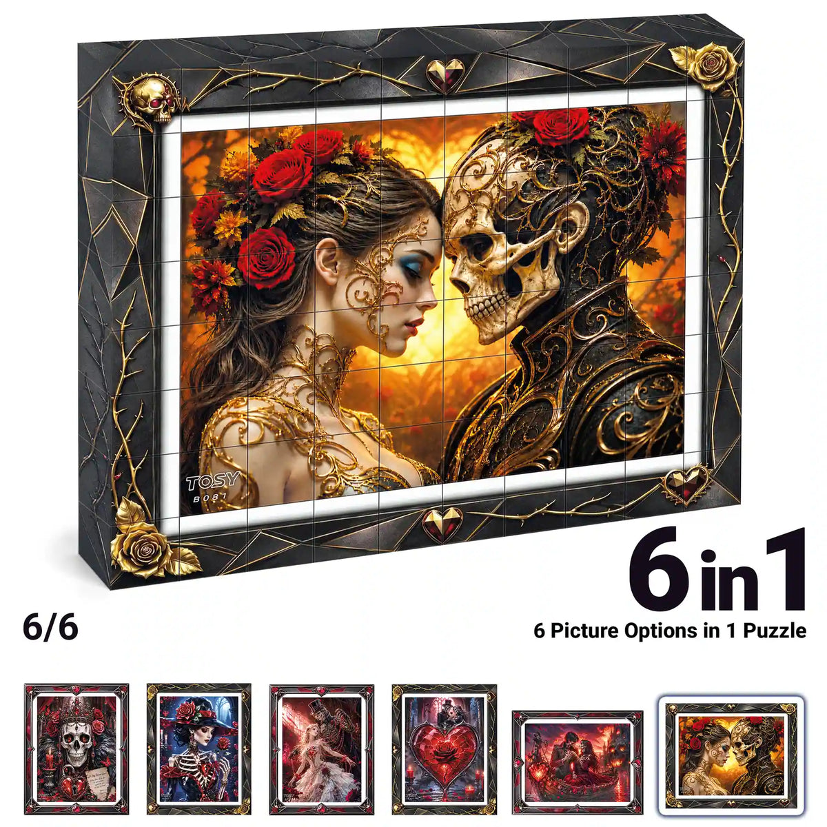 TOSY Picture Cube Halloween Gothic Hearts