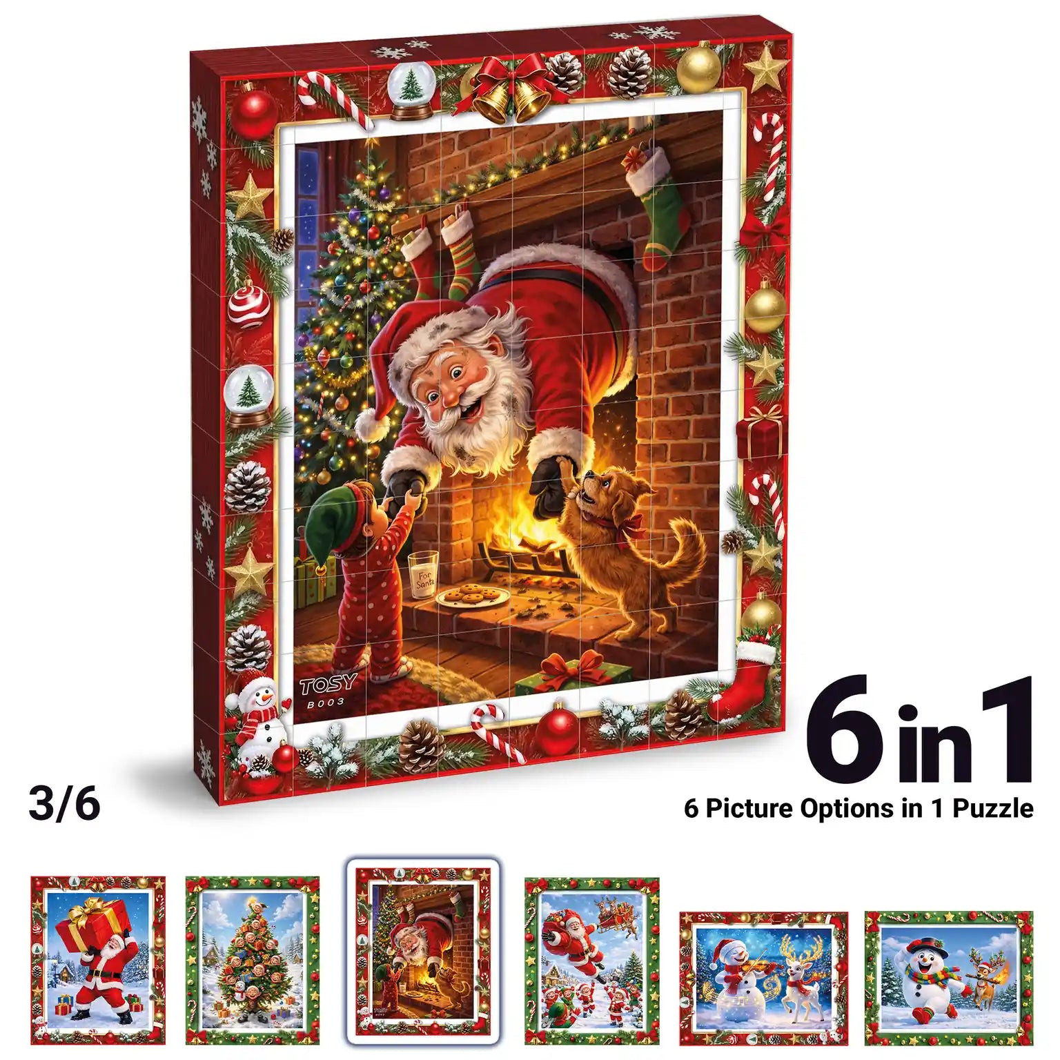 TOSY Picture Cube Playful Santa