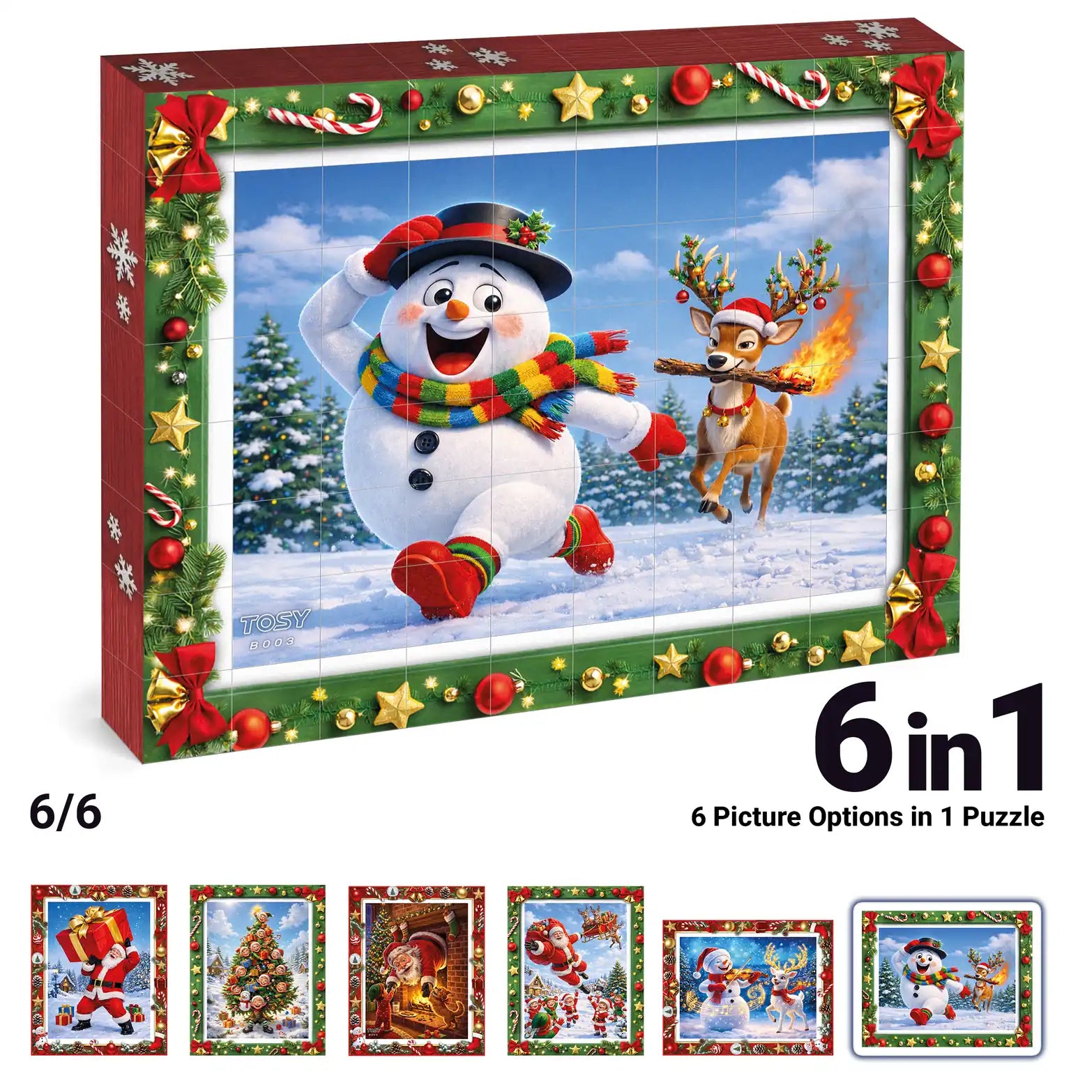 TOSY Picture Cube Playful Santa